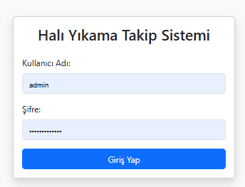 Halı Yıkama Takip Sistemi