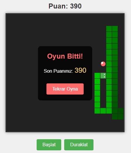 HTML5 Yılan Oyunu